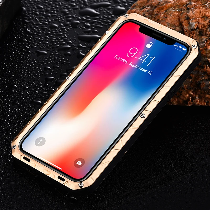 Чехол для Iphone X тонкий энергетический армированный противоударный алюминиевый