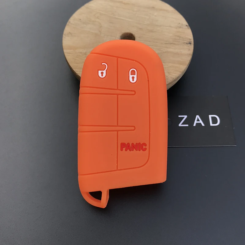 Чехол для ключа ZAD из силикона и резины чехол-держатель JEEP Chrysler Dodge JCUV Fiat 500X 2 + 1