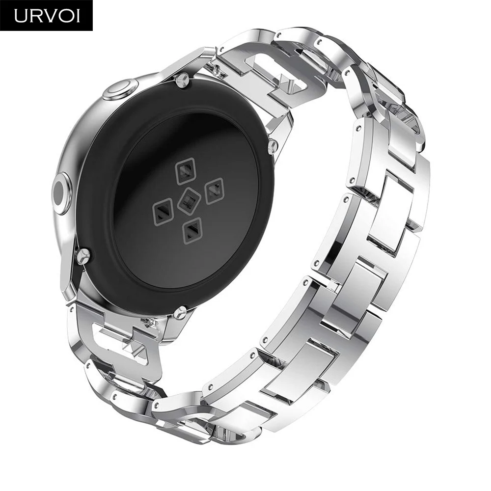 URVOI link браслет для Galaxy Watch Active 42 46 мм D стильный браслет из нержавеющей стали манжета сложить над застежкой Циркон быстроразъемные контакты