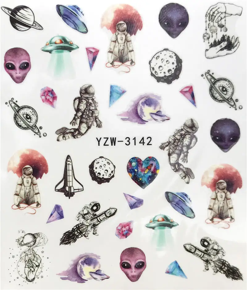 YWK 1 шт. градиентные наклейки для ногтей переводные наклейки с водой цветные бабочки обертывания слайдеры клейкие украшения Маникюр