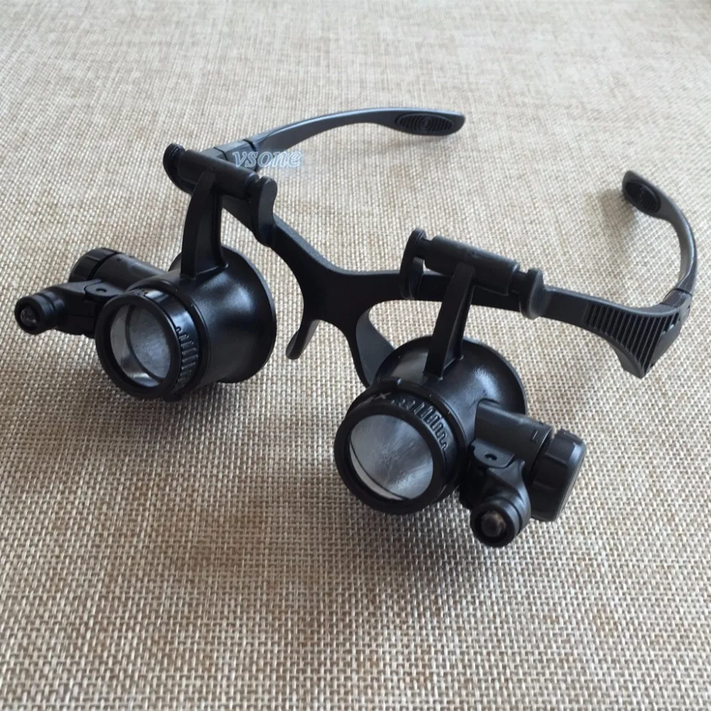 

10X 15X 20X 25X Watch Repair Dental Loupes Binocular Glasses Style Magnifying Glass With LED Lights Eyewear Magnifier