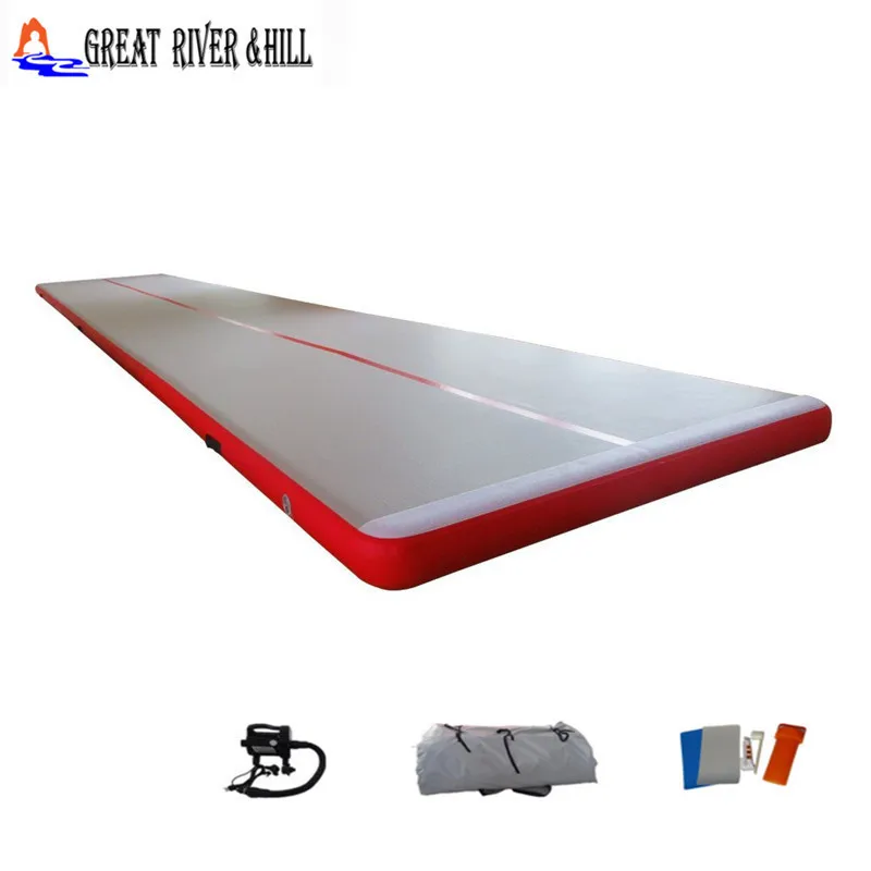 

Great river hill jumping mat inflatable air track waterproof grey&red 5m x 1m x 10cm