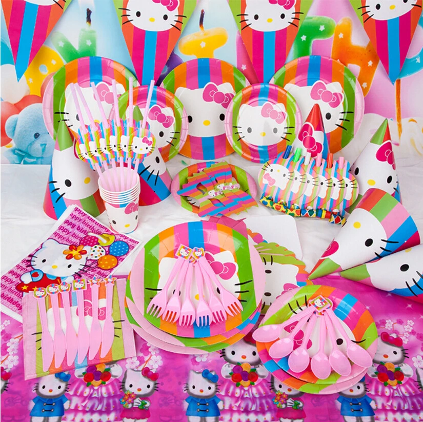 Luxury 78pcs/set 13kinds Hello Kitty kids birthday party decoration girl event supplies favor items for children |