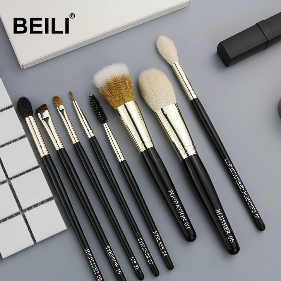 Набор кистей для макияжа BEILI Weasel набор из шерсти и 8 шт.|makeup brush set|brush seteyelash makeup brushes |
