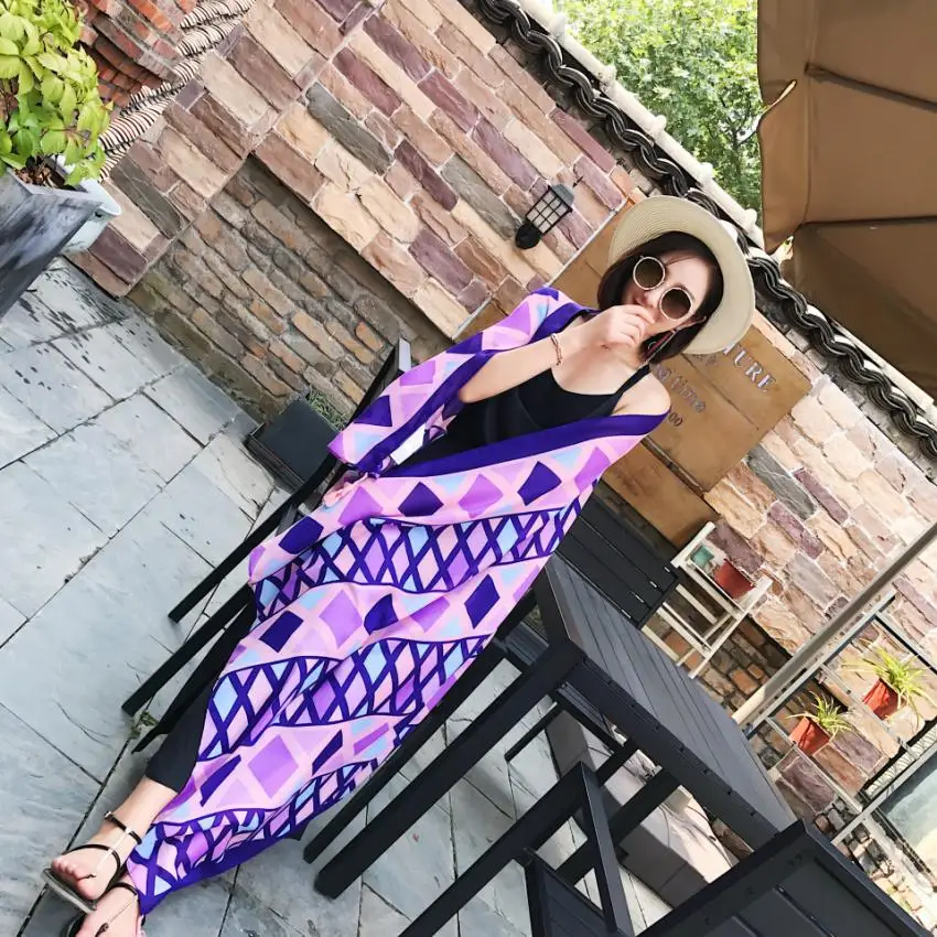Новинка 180*90 см женские шелковые длинные шарфы модные весенние Роскошные Снуды с цветочным принтом шаль летние женские шали головные шарфы