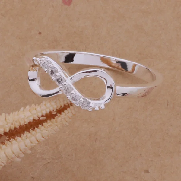 Модные ювелирные изделия с покрытием из серебра 925 пробы лаконичное кольцо