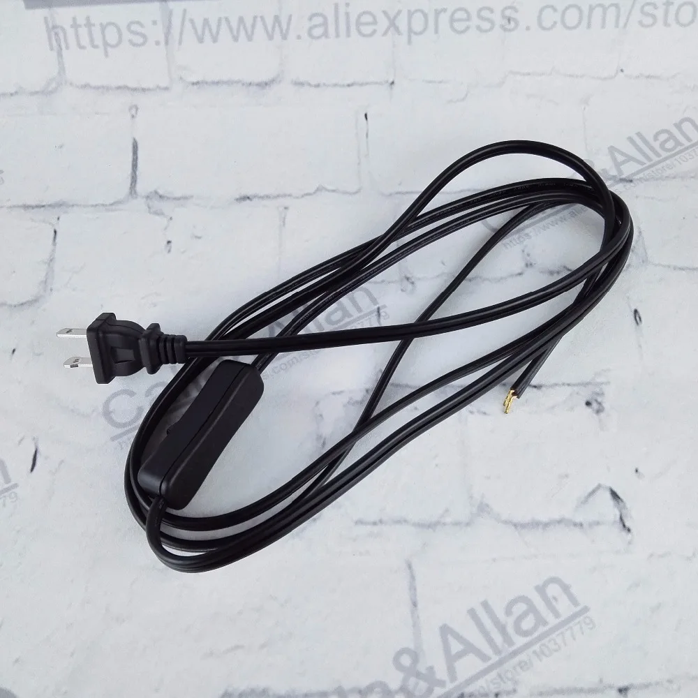 

Free shipping sample order of Extend wire cord with CE/UL plug and switch 2*0.75mm power cord black color