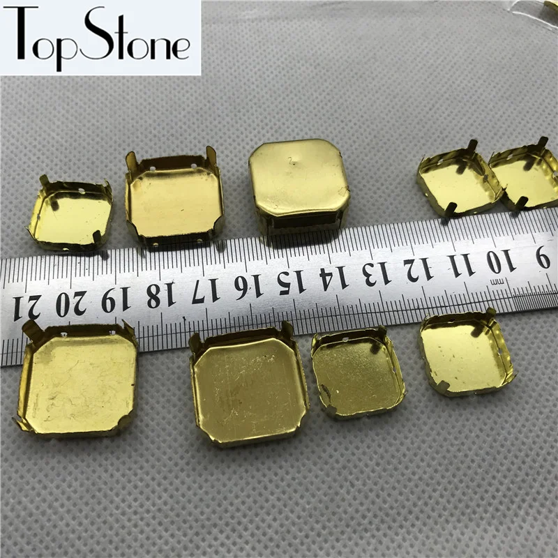 Квадратный восьмиугольный металлический поднос для чашек Серебристые/латунные