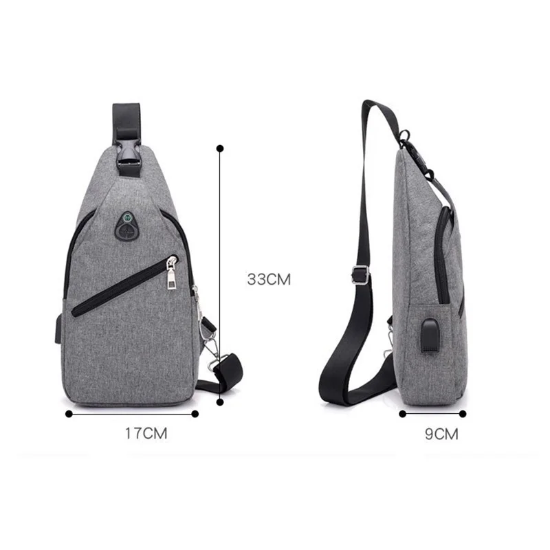 

Men's Crossbody Bag USB Charging Anti Theft Chest Bag Small Travel Shoulder Bag For Men Summer Short Trip Messenger Bag 2018 New