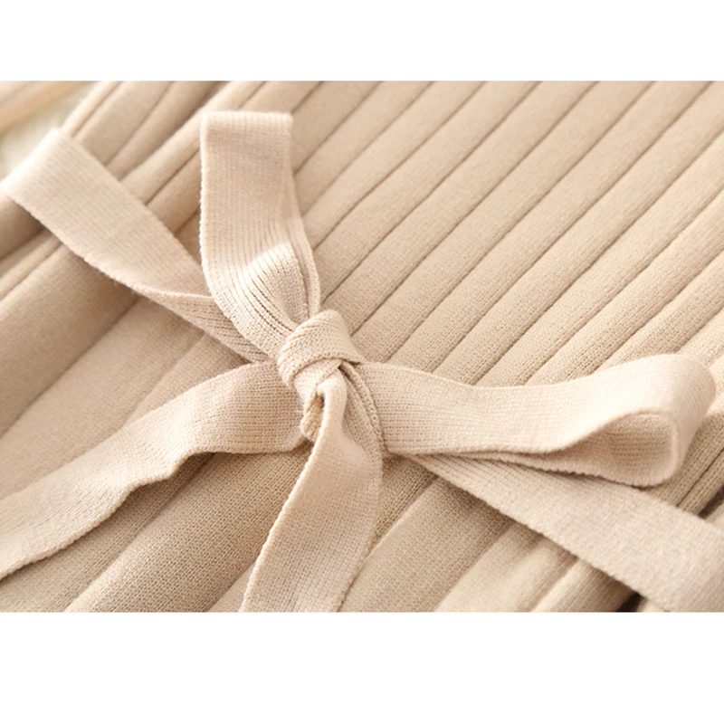 

New Autumn Female Women Knit Dress Solid Half Turtleneck Loose Elasticity Knit Pullover Sweater Dress Elegant Women clothing 293