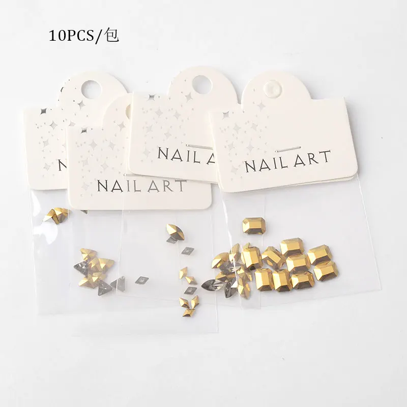 10 шт. капли воды Стразы для ногтей камни стразы из минерального золота 3D плоская