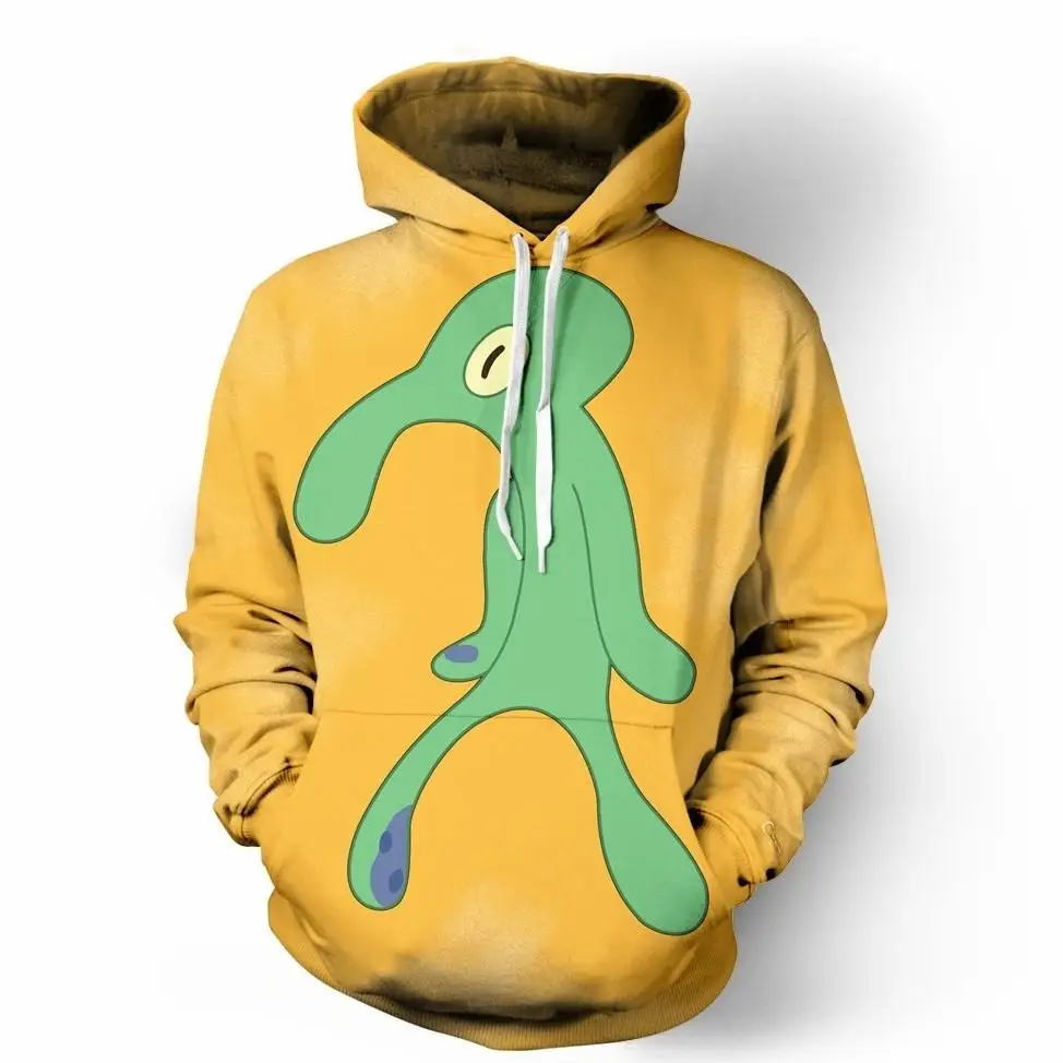 Жирным дерзкий Squidward мужские толстовки 2019 Демисезонный 3D кофты с капюшоном