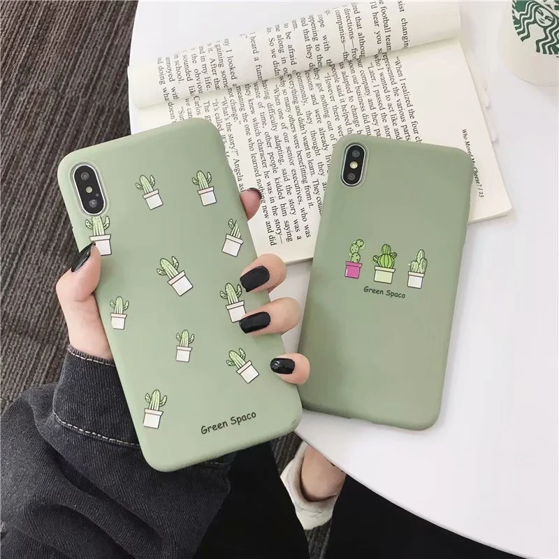 Lovebay Зеленый Кактус чехол для телефона s для iphone 7 Чехол Мягкий силиконовый ультратонкий задний Чехол для iphone XS Max XR X 6 6S 7 8 Plus