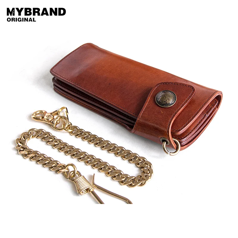 Mybrandoriginal кожа коровы долго бумажник для Для мужчин Винтаж Пояса из натуральной