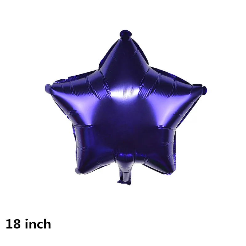 18inch Purple Star С Днем Рождения гирлянда из букв воздушный шар хвост Вечерние Декорации фольга бумага воздушный шар "Конфетти" падение день рождения поставки - Цвет: 18inch Purple Star