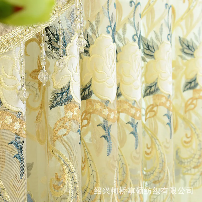 Европейская занавеска с вышивкой роскошная Высококачественная утолщенная для