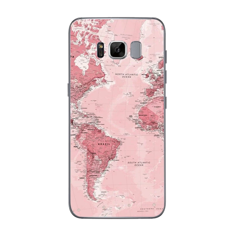 ciciber Phone Case For Samsung Galaxy S10 S10+ S10e S9 S8 S7 S6 S5 Note 10 10+ 8 9 5 Edge Plus Cover Soft TPU World Map Funda |