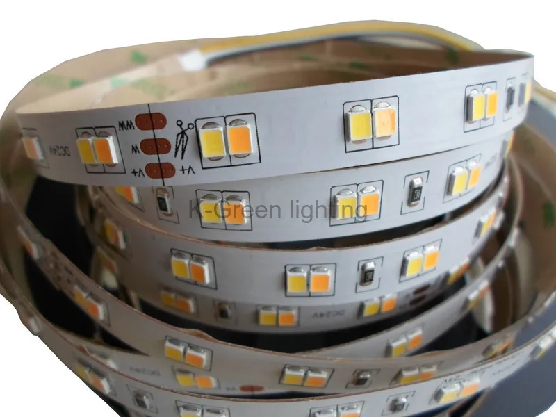 5mX Новое поступление DC24V вход 112LED/m 2835SMD CCT регулируемая светодиодная лента высокое