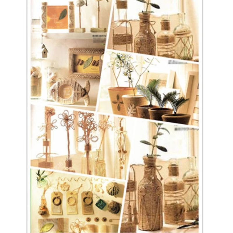 1 шт. 328ft натуральный льняной пеньковый шнур витая Мешковина джутовый шпагат