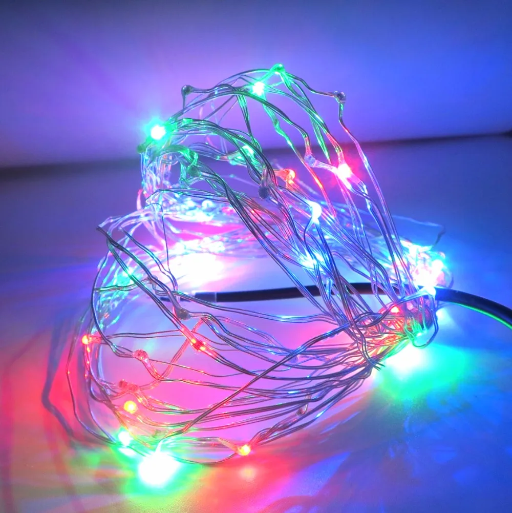 10pcs/LOT 10m DC12V Powered LED String Fairy Light RGB many Colorful Cooper Wire Waterproof Decorative Christmas Holiday 100LED | Освещение