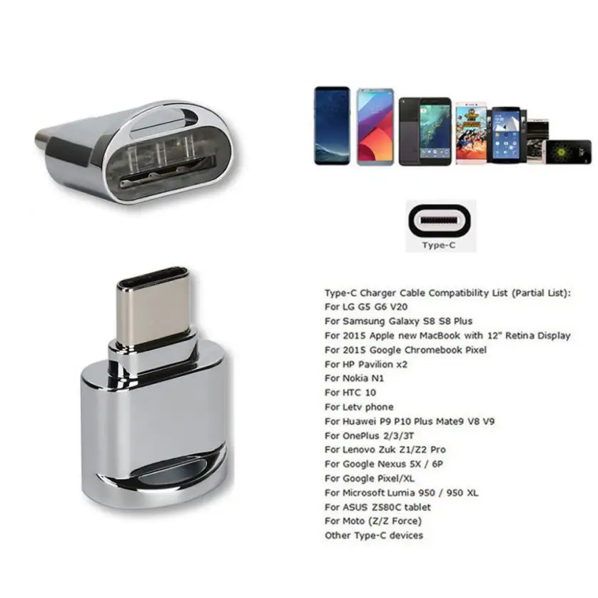LANDFOX металлический USB 3,1 type C Micro SD TF кардридер OTG адаптер для смартфона планшета кардридер дропшиппинг