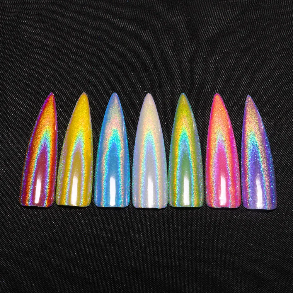 1 коробка ногтей голографический порошок с зеркальным эффектом хромового