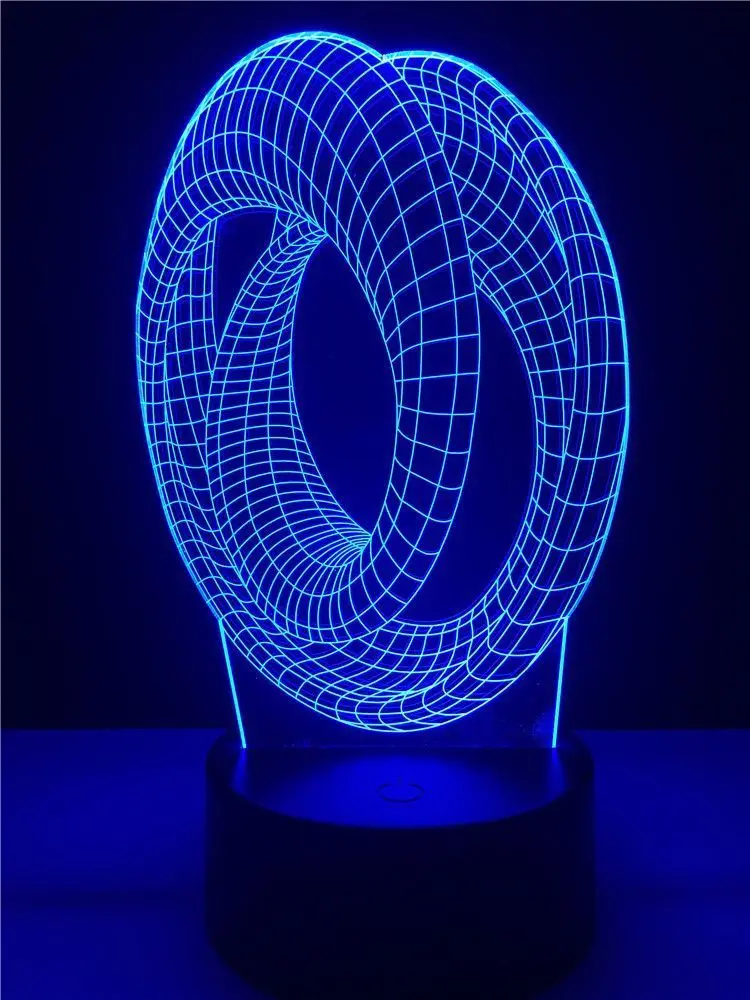 Колледж общежития Аннотация овальные 3d Usb неоновый проектор Иллюзия свет ночника