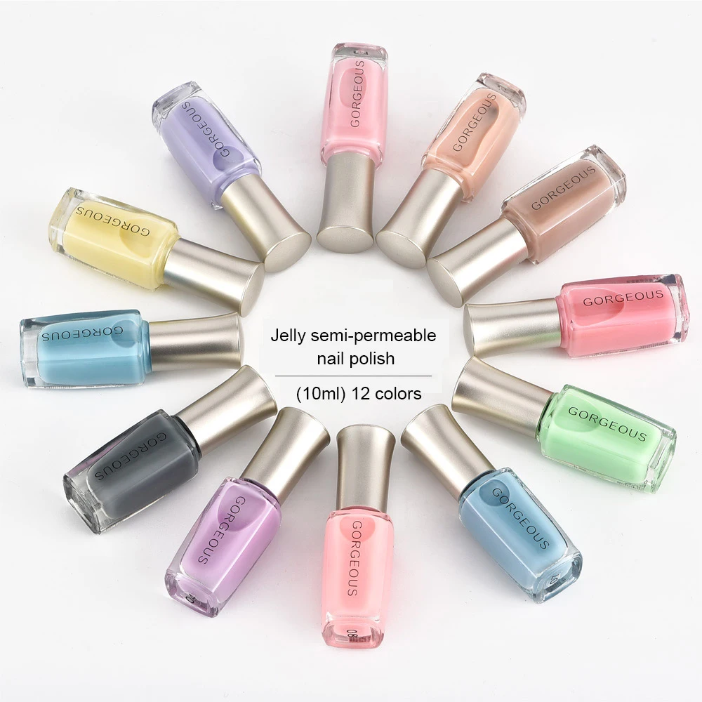 Subtransparent Nail Polish Jelly Translucent Nail Varnish Quick Dry Clear Lacquer 10ML Candy Nude Color Environmental Protection