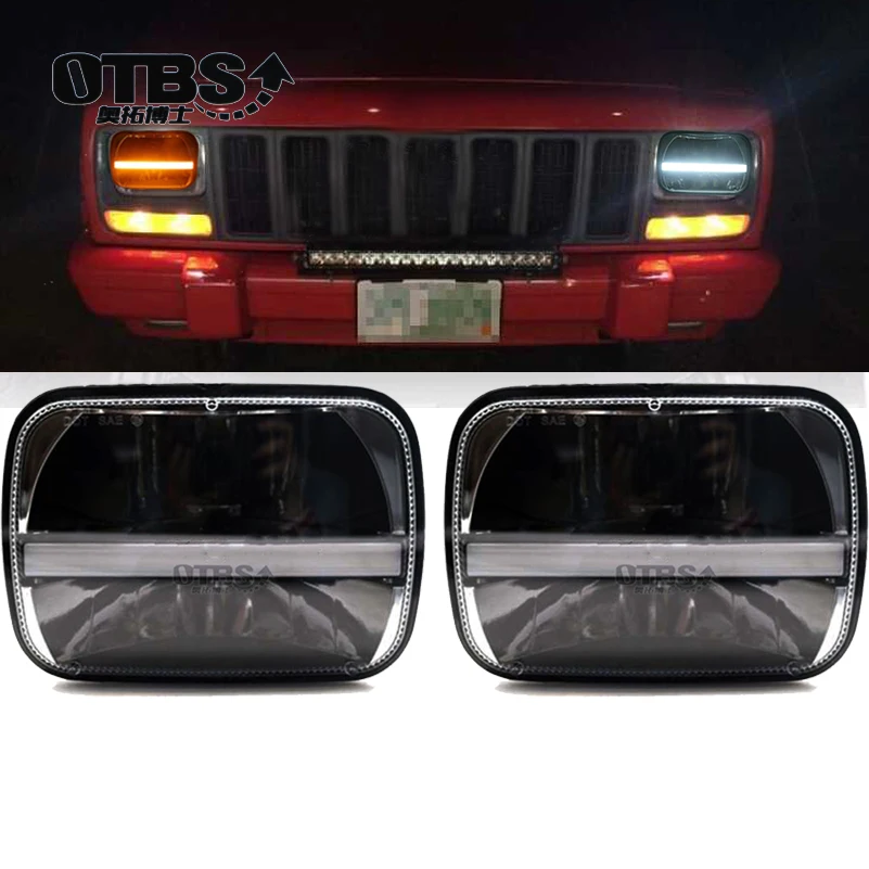 5 &quotx 7&quot 7 6&quot светодиодный белый Hi/низкая фар Янтарный указатель поворота для Jeep