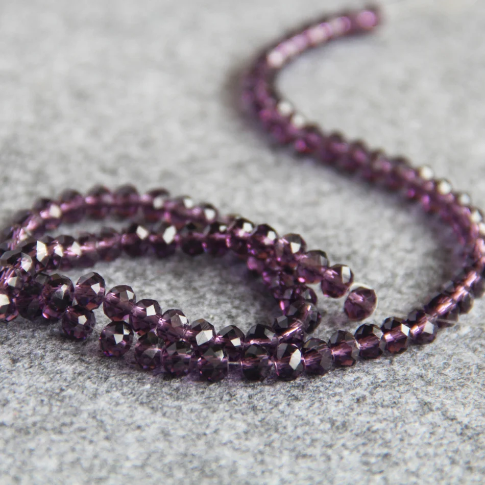 

4*6mm Faceted Purple AB+ colorful glass Crystal beads stones beads loose 15inch 3pc/lot DIY Jewelry making design wholesale