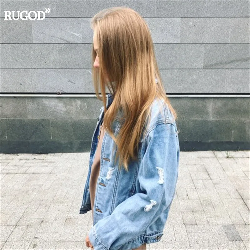 Rugod оптовая продажа одноцветное пальто Осенне зимняя Дамская обувь рваные