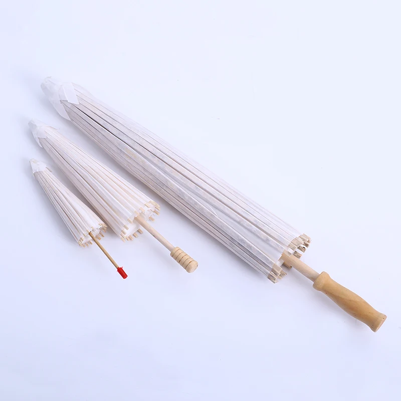 50pcs/lot New White Color Long-handle Outdoor Wedding Paper Parasols Chinese Craft Umbrellas | Дом и сад