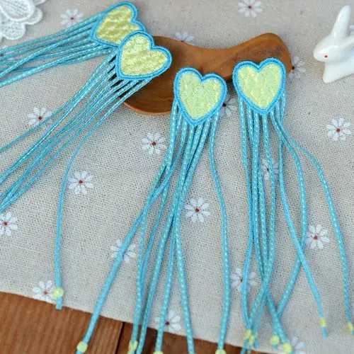 Кружевная синяя аппликация в форме сердца|heart patch|heart appliquecraft shapes |