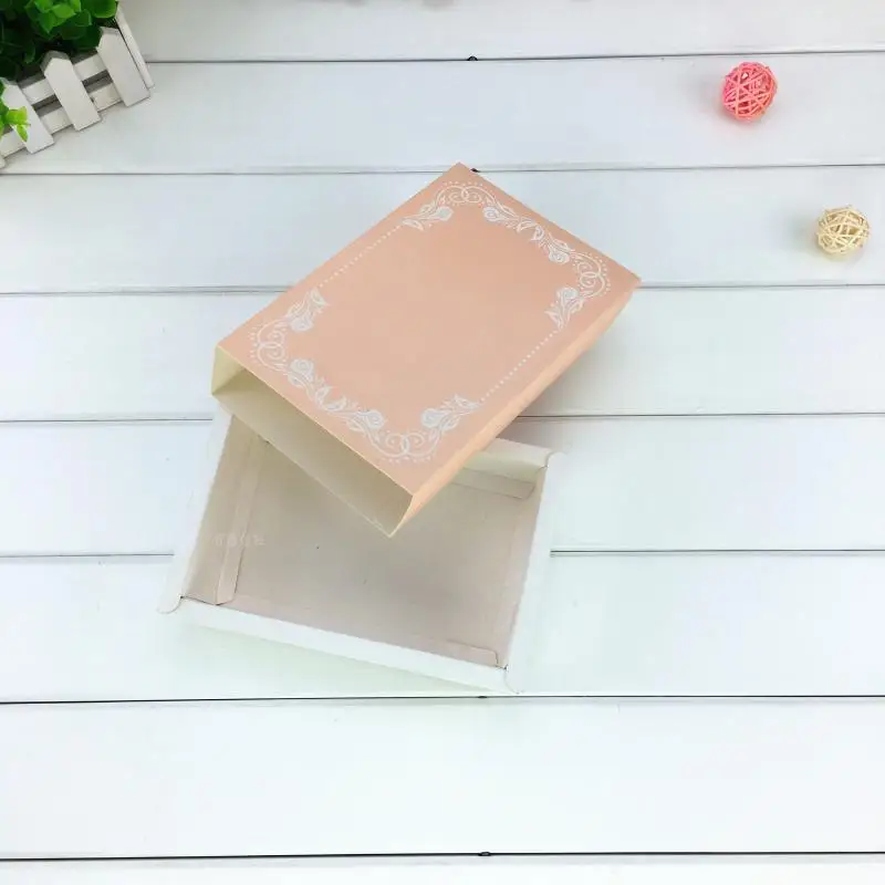4 вида цветов бумага DIY Подарочная коробка крафт картон упаковка для печенья