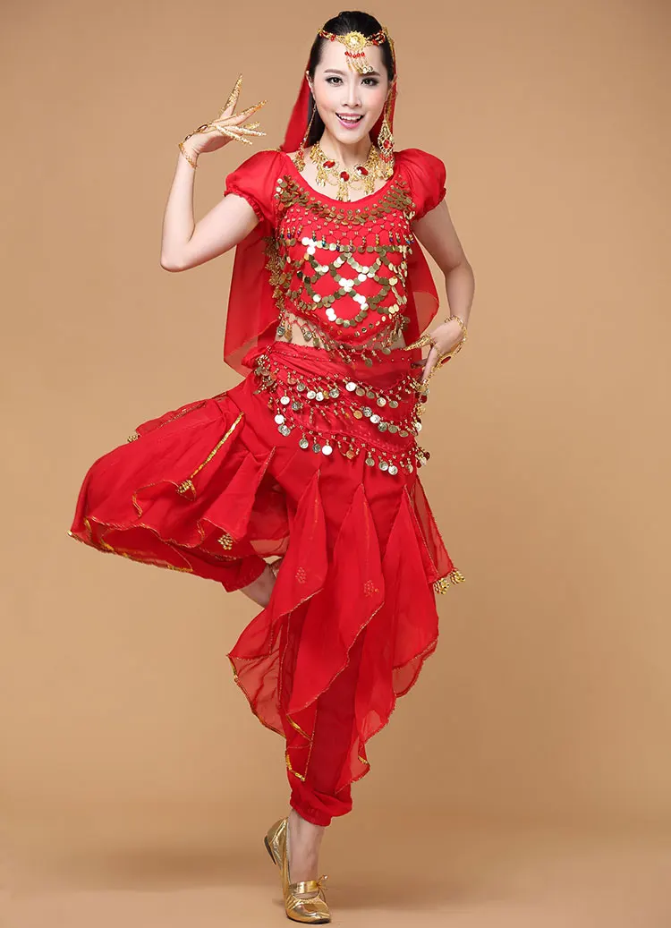 4 шт набор костюма для танца живота женщин выступлений Болливуда соревнований