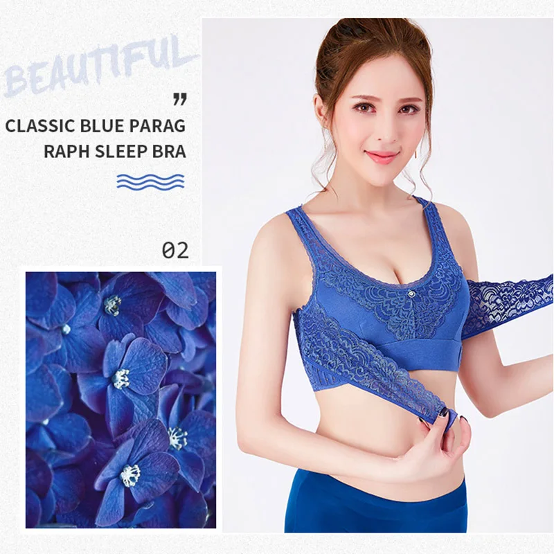 Newly Wireless Front Cross Side Buckle Lace Lift Bra Breathable for women dropshiping | Женская одежда