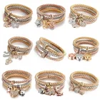 Браслеты Женские Modyle, 3 шт.компл., с кристаллами, золотого цвета