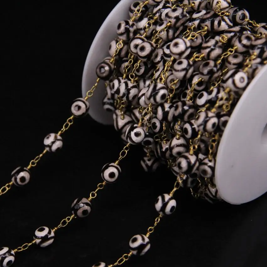 Цепочка с круглыми бусинами 5 метров 8 мм|sweater chain|chain womenrosary chain |