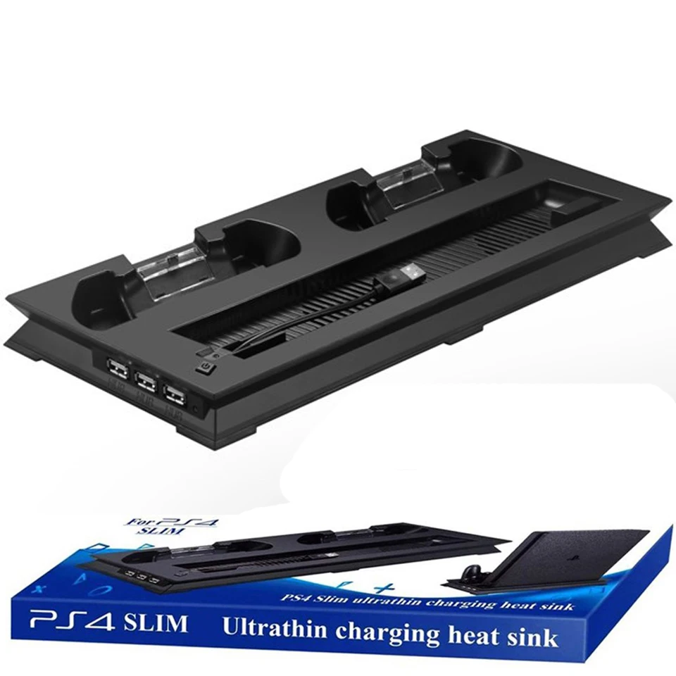 Аксессуары для PS4 Slim охлаждающий вентилятор вертикальная подставка двух