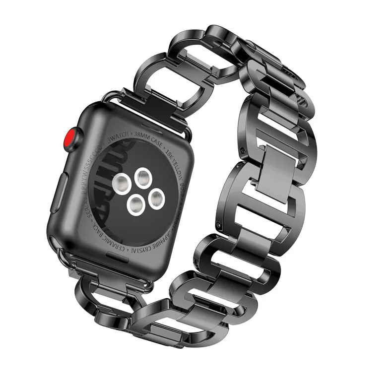 Алмазный ремешок для apple watch, ремешок для apple watch 5, 4, 3, ремешок 44 мм/40 мм из нержавеющей стали, ремешок для наручного браслета 42 мм/38 мм