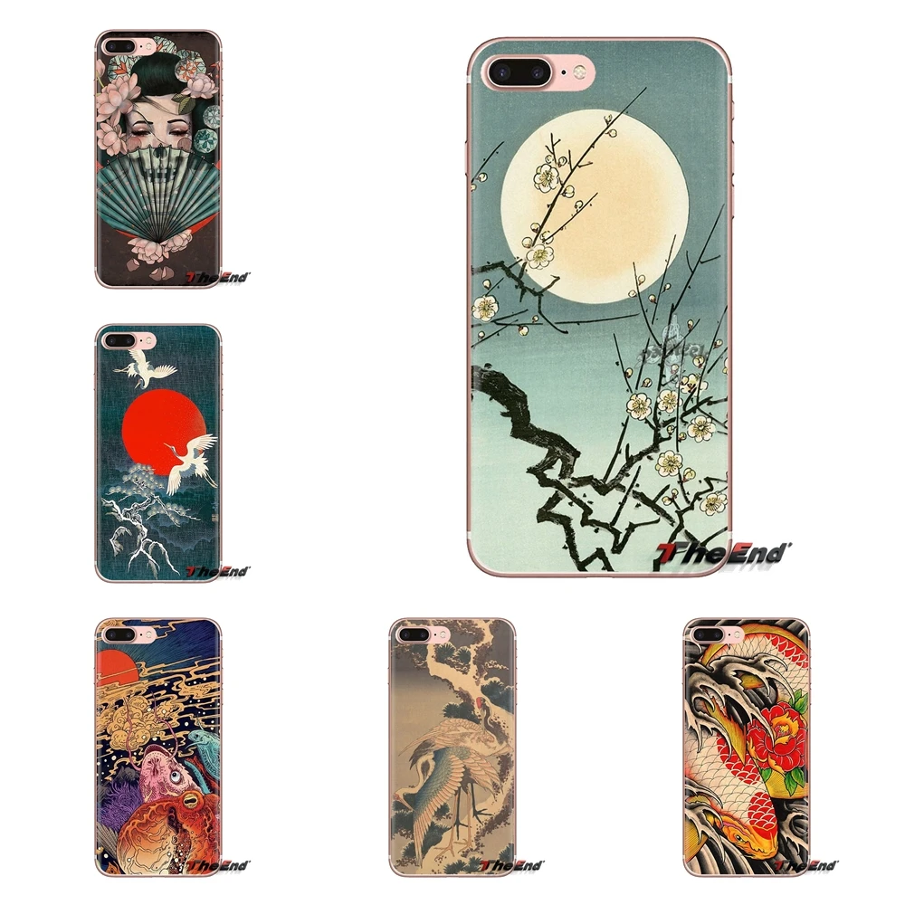 Japanese style Crane Fuji Mountain Wave Transparent TPU Cases For Huawei Mate Honor 4C 5C 5X 6X 7 7A 7C 8 9 10 8C 8X 20 Lite Pro |