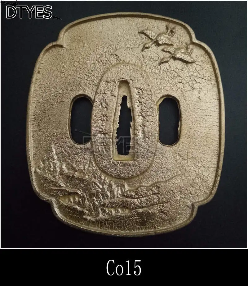 Co15 Высокое качество японские аксессуары для мечей Tsuba медная защита меч фитинги для Катана вакизаши Танто Co01-Co16 - Цвет: Co15