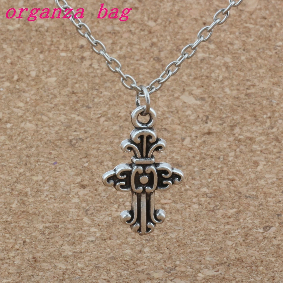 

24pcs Cross Charms Pendant Necklaces Zinc Alloy Jewelry DIY 18 Inches Chains Clavicle Necklace A-276d