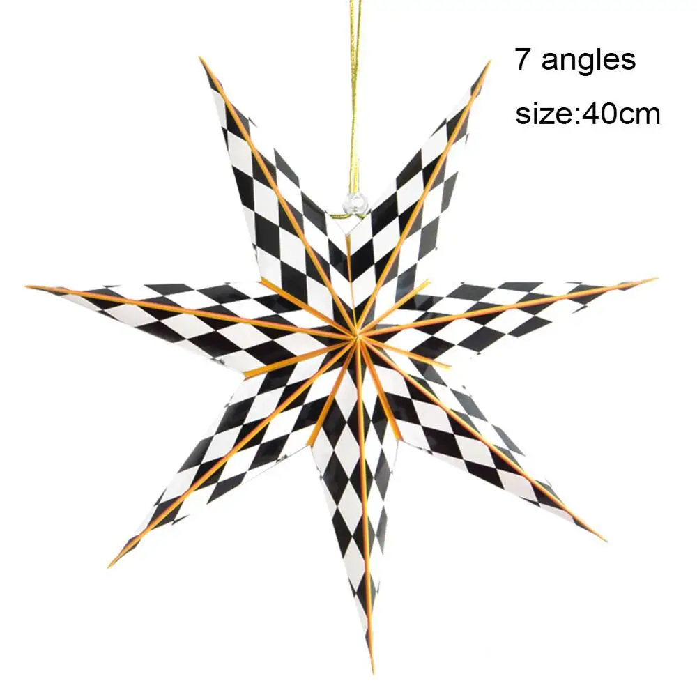 7 angles 40cm 1 шт. 60 см Большой DIY семь углов бумажные звезды рождественские украшения для дома висящий Рождественский фонарь оконный камин декор комнаты - Цвет: 7 angles 40cm