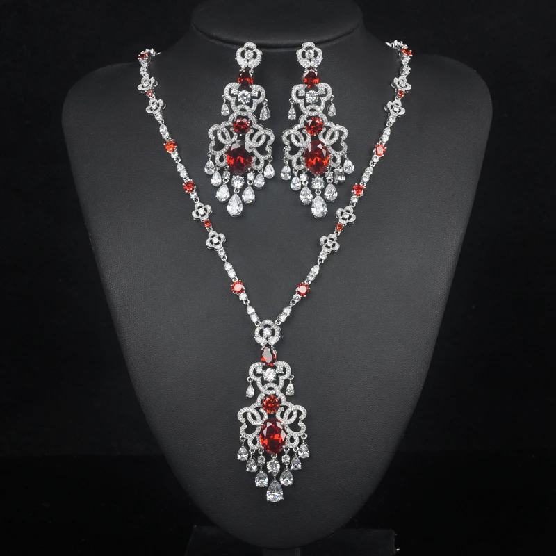 Classic Redesign Sparking Around Necklace Set Full Cubic Zirconia Stone Jewelry Sets Women Bridal Dress Accessories Gift S-011 | Украшения