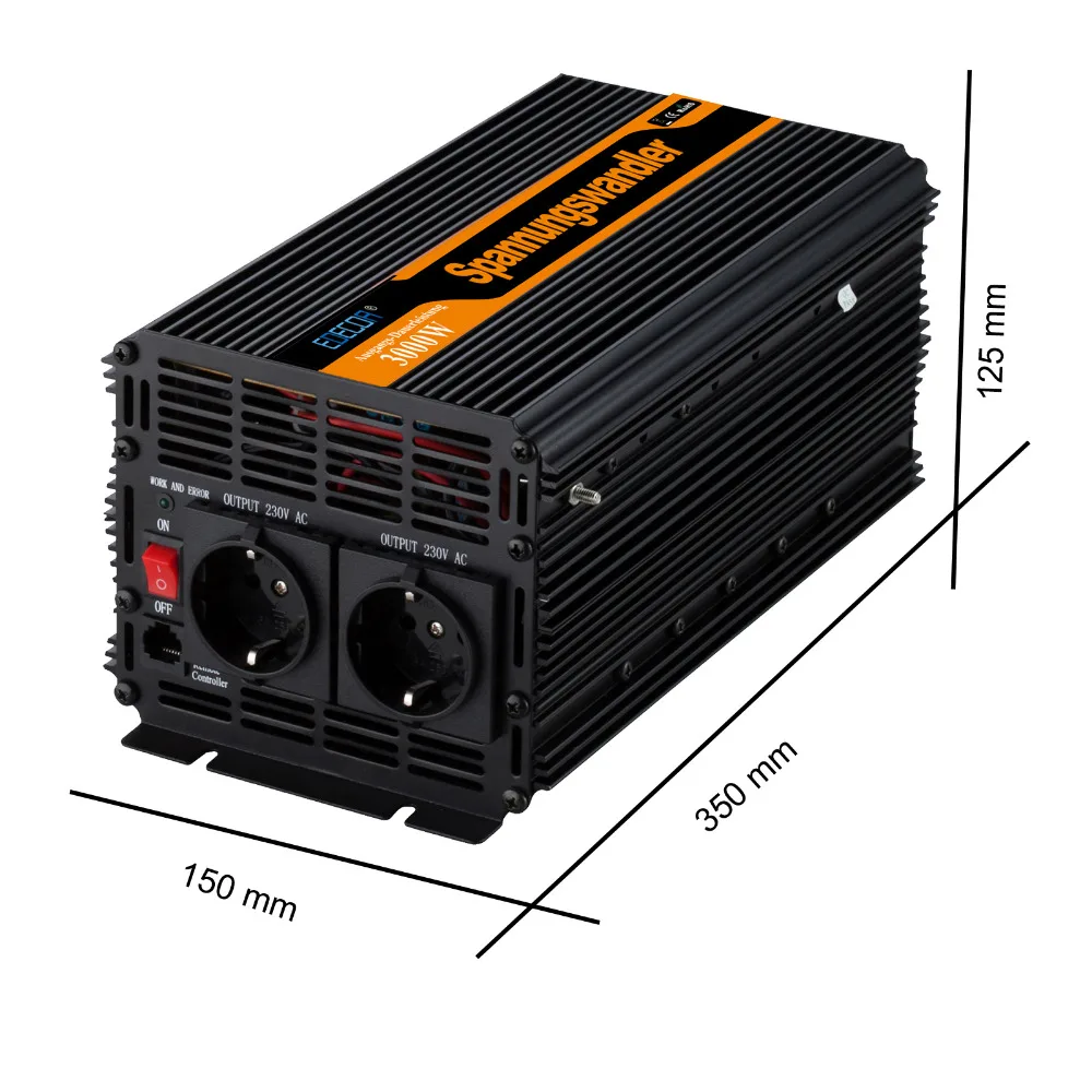 3000 Вт 6000 Вт Мощный инвертор DC 12V к переменному току 220v 230 В Модифицированная синус волны инвертор