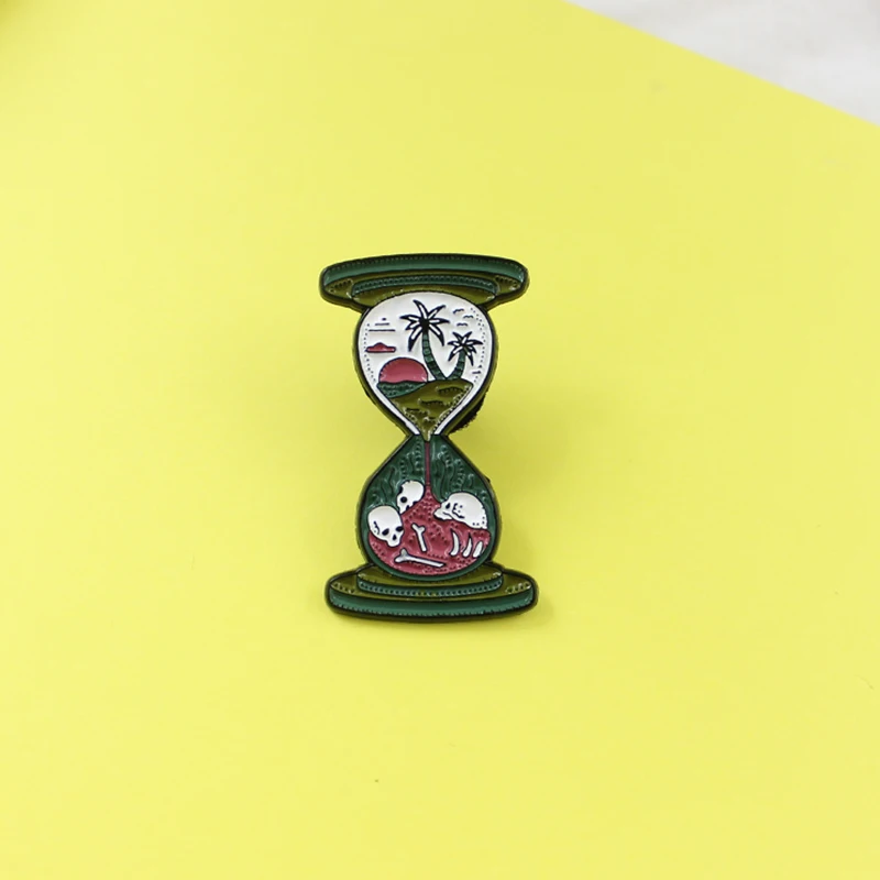 Брошь в виде песочных часов эмалированный значок Хэллоуина | Украшения и