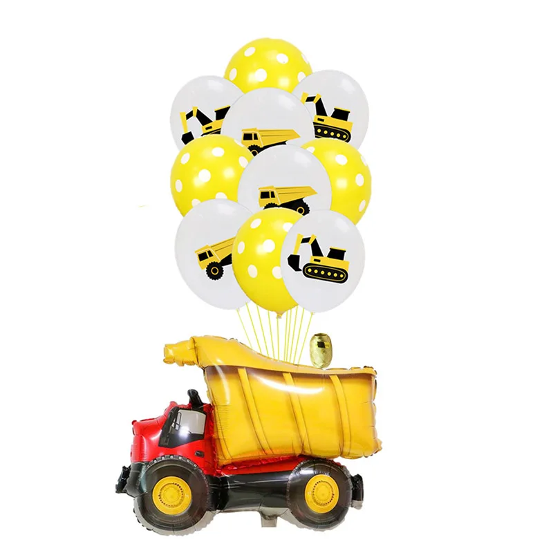 Construction Birthday Party Supplies Dump Truck Kits Banner Balloon Set for Kids Boy Party Fireman Firefighter Party Decoration