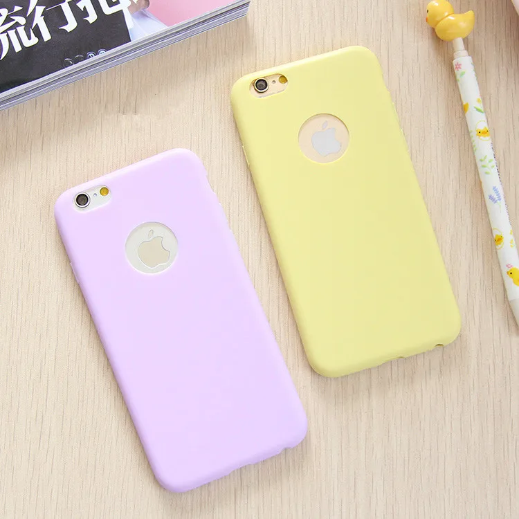 Модный однотонный матовый чехол карамельного цвета для iPhone 6 мягкая задняя