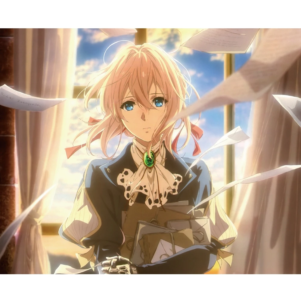 Аниме JK фиолетовый Evergarden героиня Косплей Мышь коврик резиновый Pad 21x26 см для